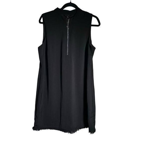 Goldray Women's Black Front Zip Sleeveless Mini Dress Size Large - Picture 1 of 7